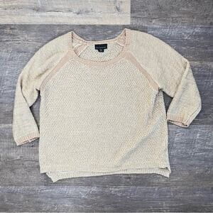 Metaphor tan brown casual cable knit sweater size medium M B96
